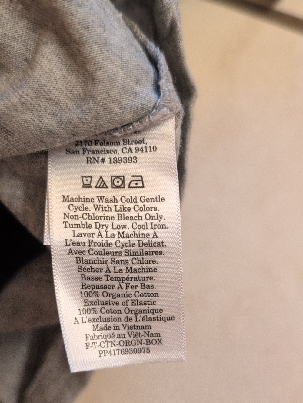 NWT Everlane Box Fit Tee Organic Cotton Heathered Grey Size XXS - Picture 5 of 7